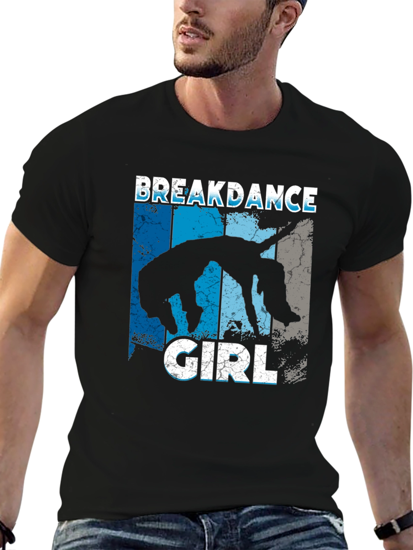 Breakdance Girl Black Graphic T-Shirt