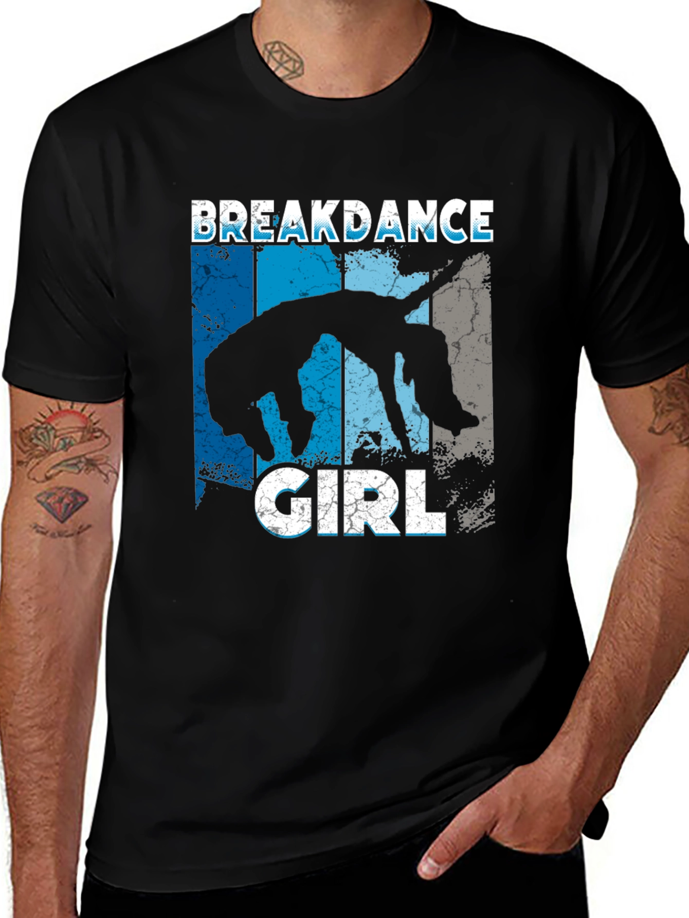 Breakdance Girl Black Graphic T-Shirt