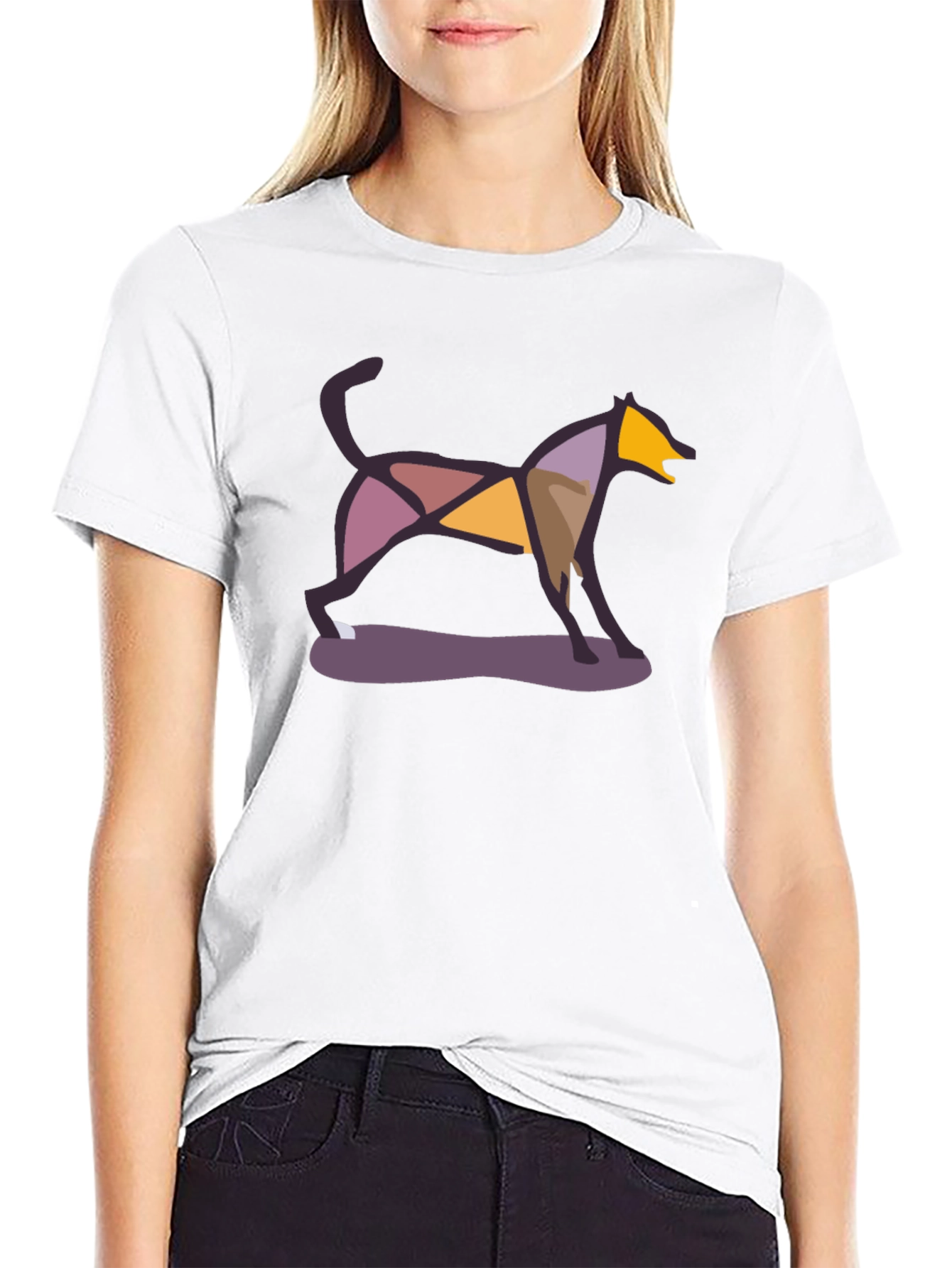 Abstract Geometric Dog T-Shirt – Artistic Dog Lover Graphic Tee Gift