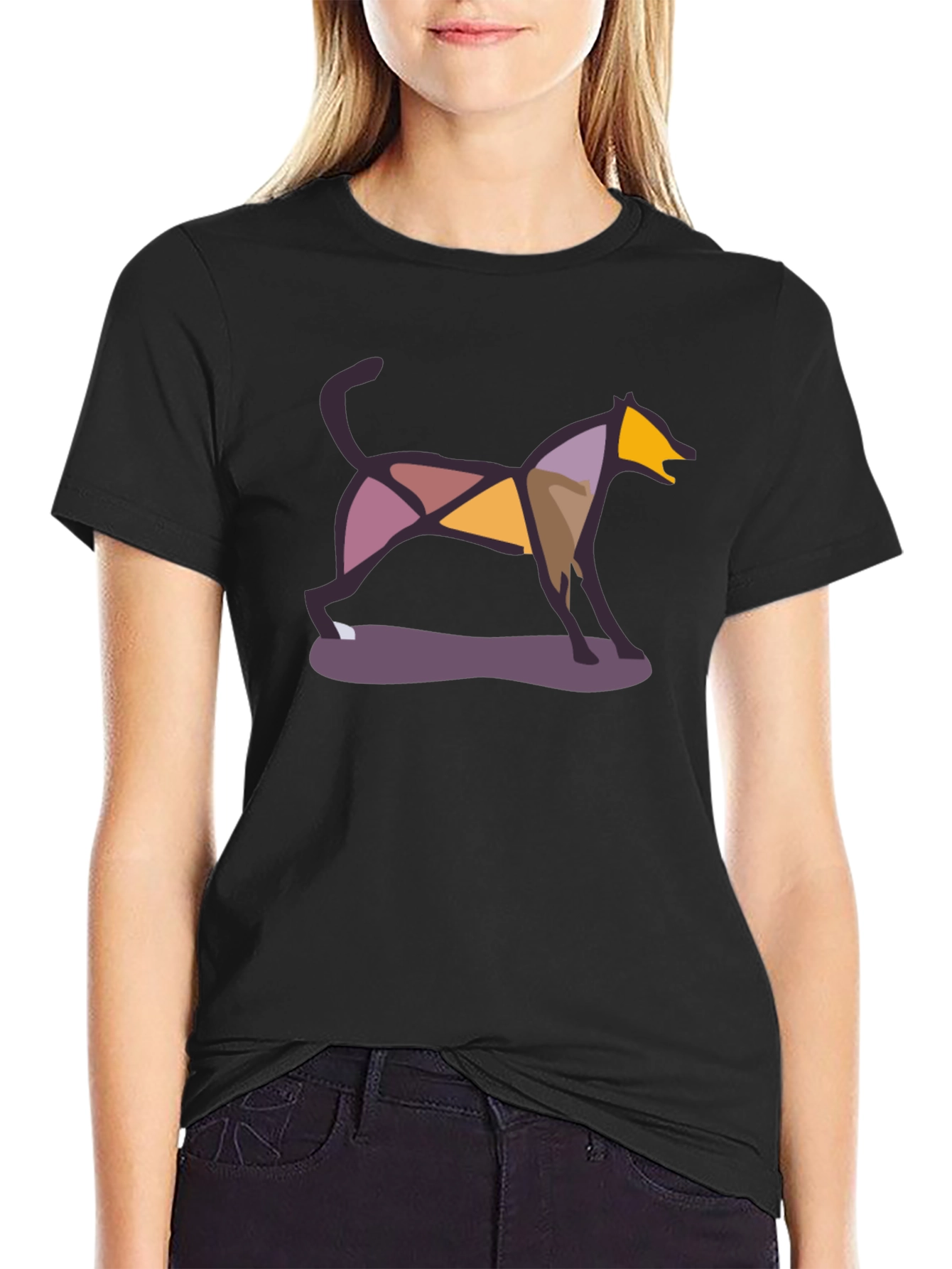 Abstract Geometric Dog T-Shirt – Artistic Dog Lover Graphic Tee Gift
