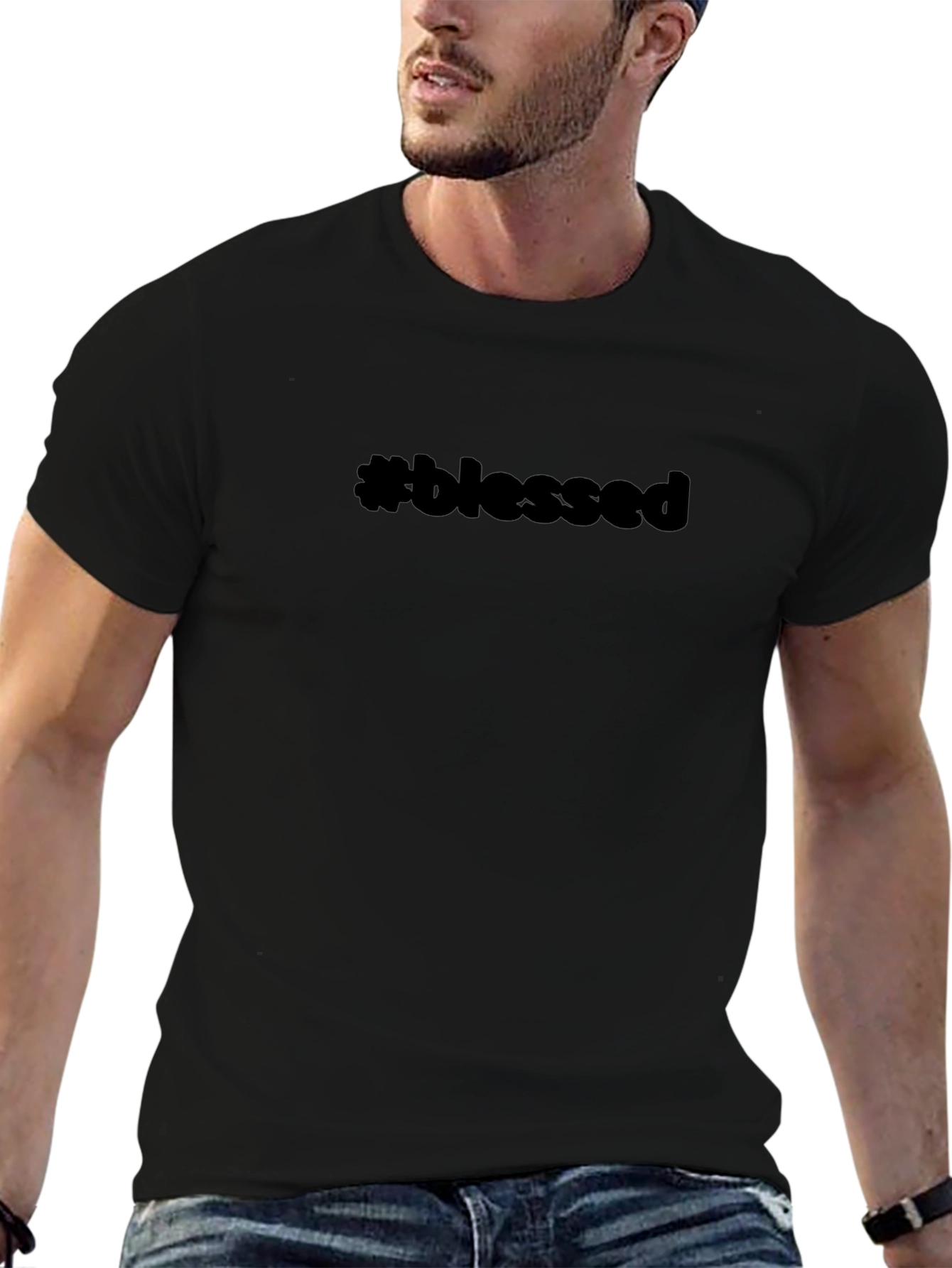 #blessed Black T-Shirt - Casual Comfort