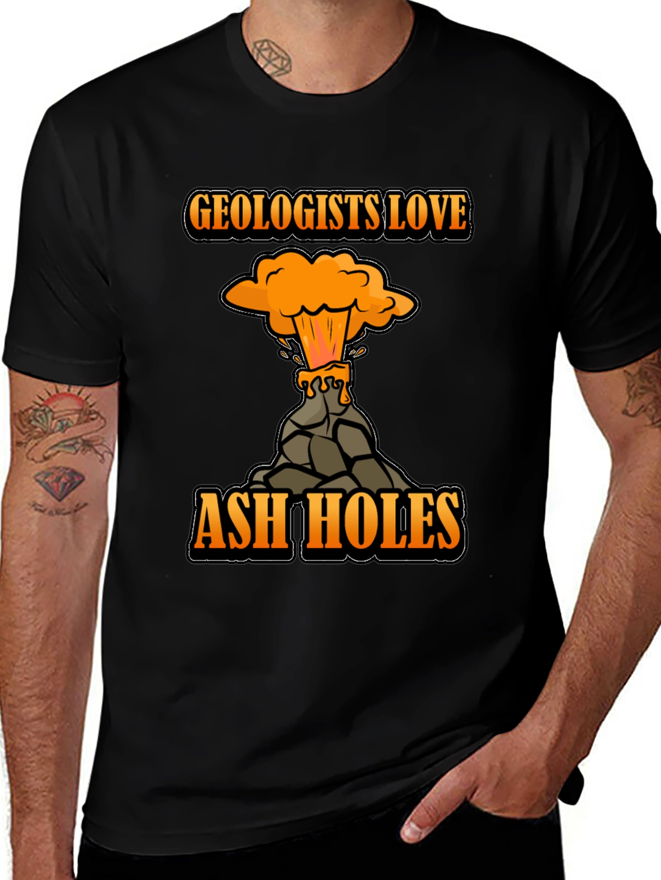 Geologists Love Ash Holes Black T-Shirt