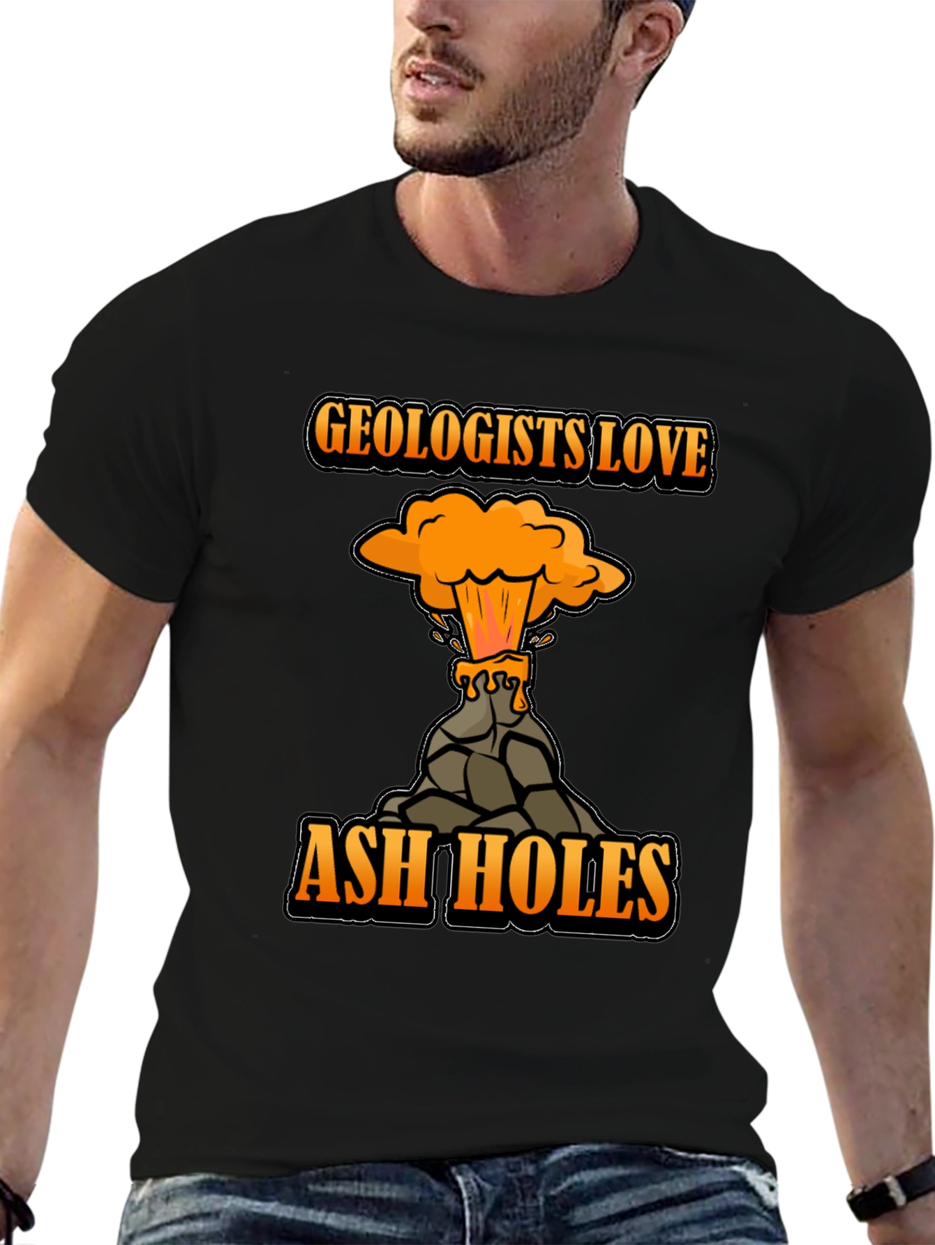 Geologists Love Ash Holes Black T-Shirt