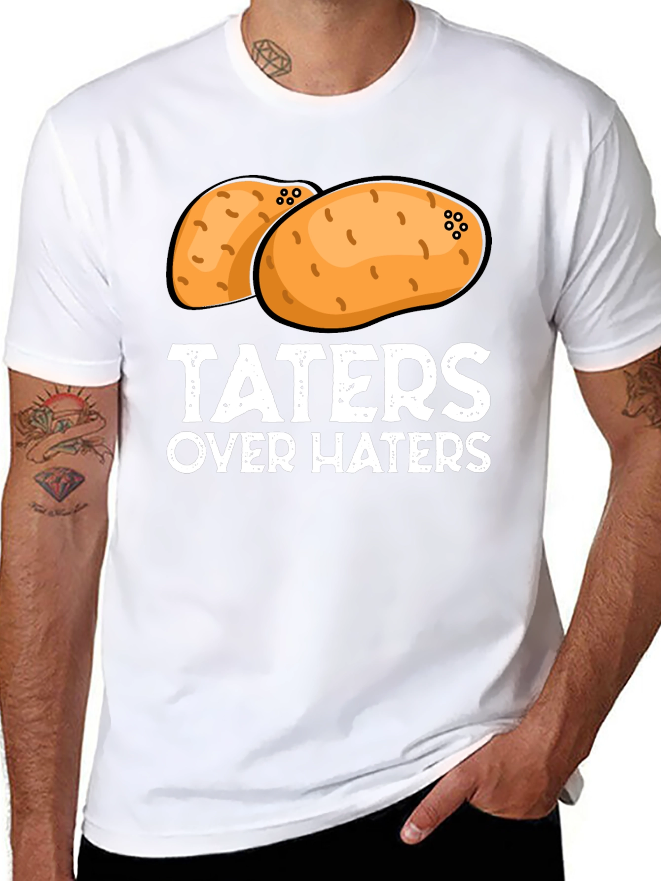 Taters Over Haters T-Shirt - Funny Potato Graphic Tee