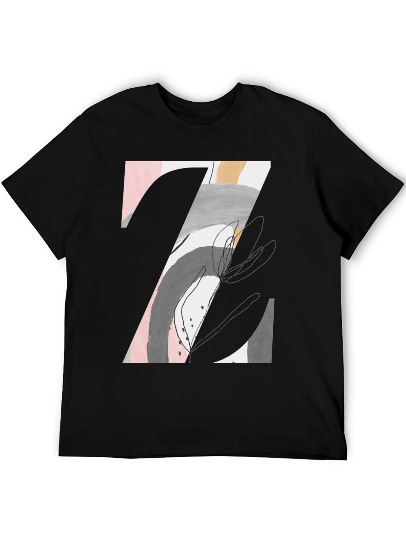 Abstract Art Graphic Tee - Mens Black T-Shirt