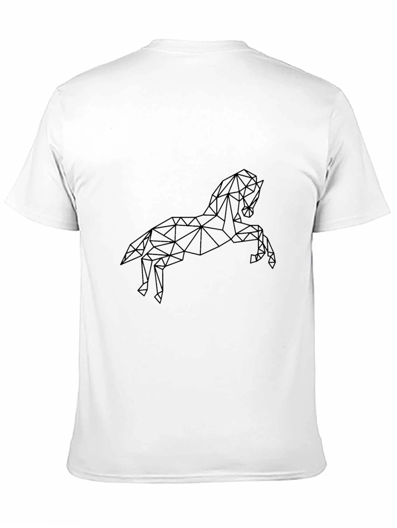 Geometric Horse Graphic Tee - Stylish Black T-Shirt