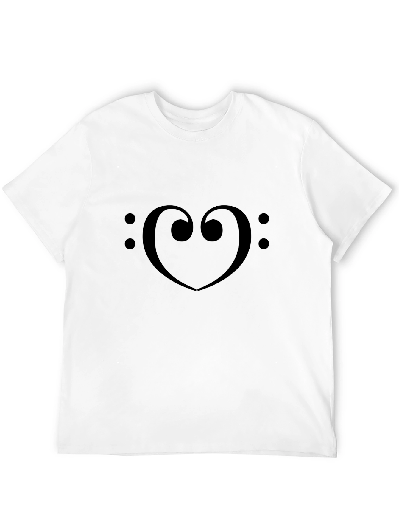 Musical Heart Bass Clef T-Shirt - Classic Black Tee