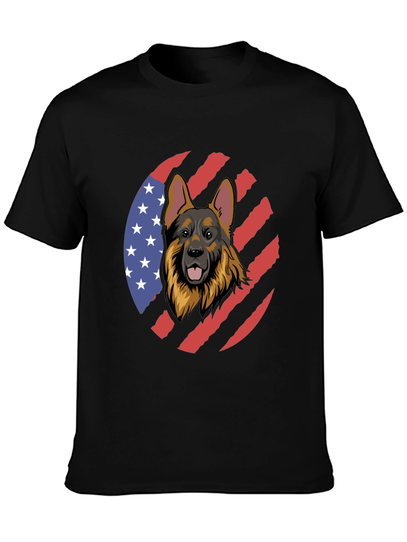 German Shepherd USA Flag T-Shirt