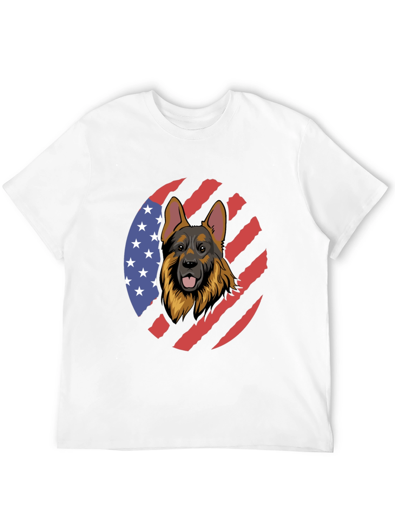 German Shepherd USA Flag T-Shirt