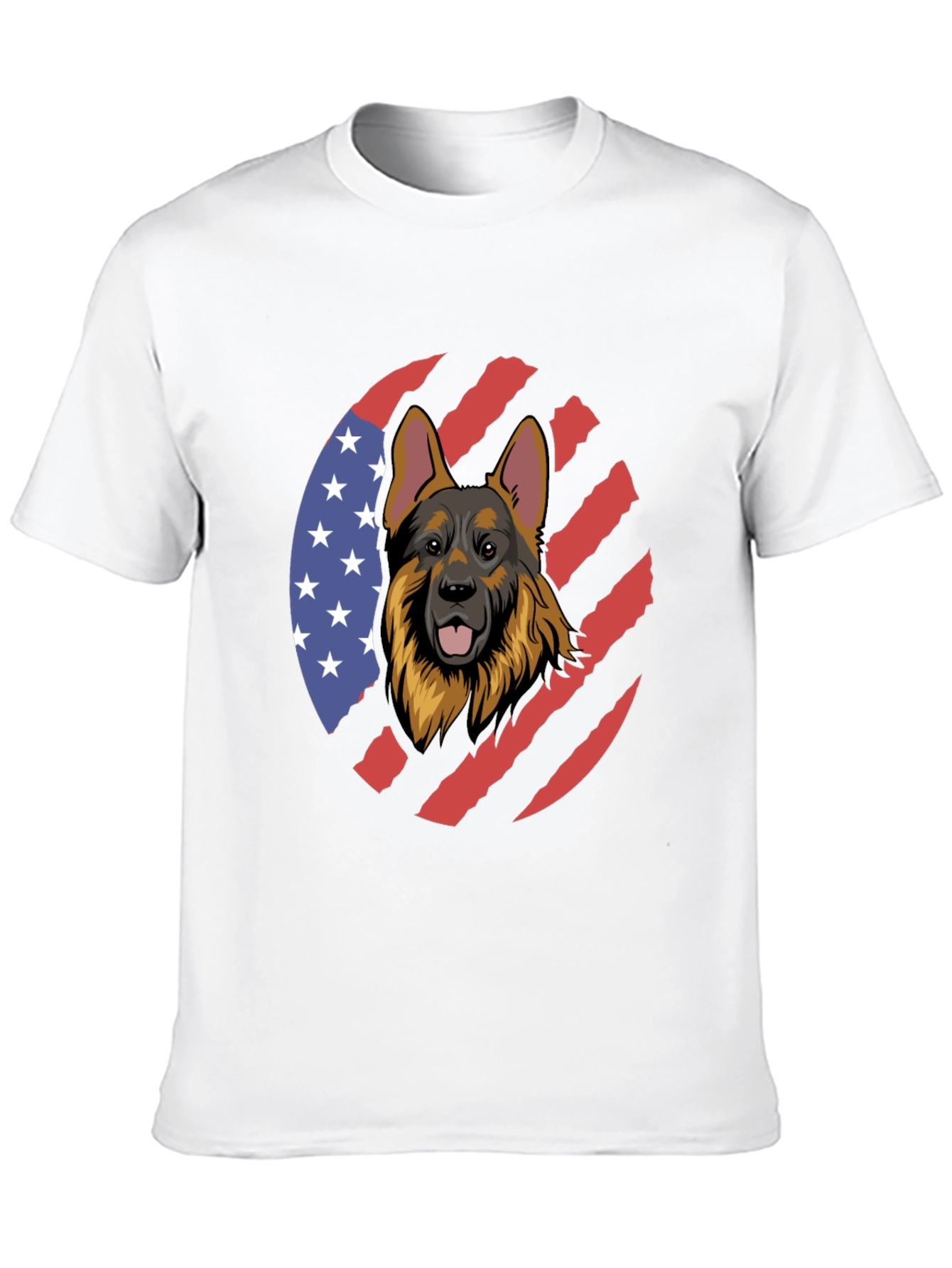 German Shepherd USA Flag T-Shirt