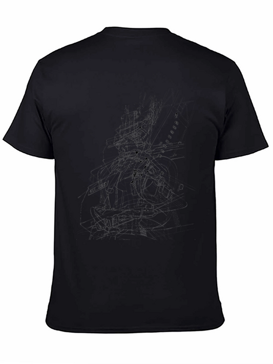 Abstract Sketch Black T-Shirt