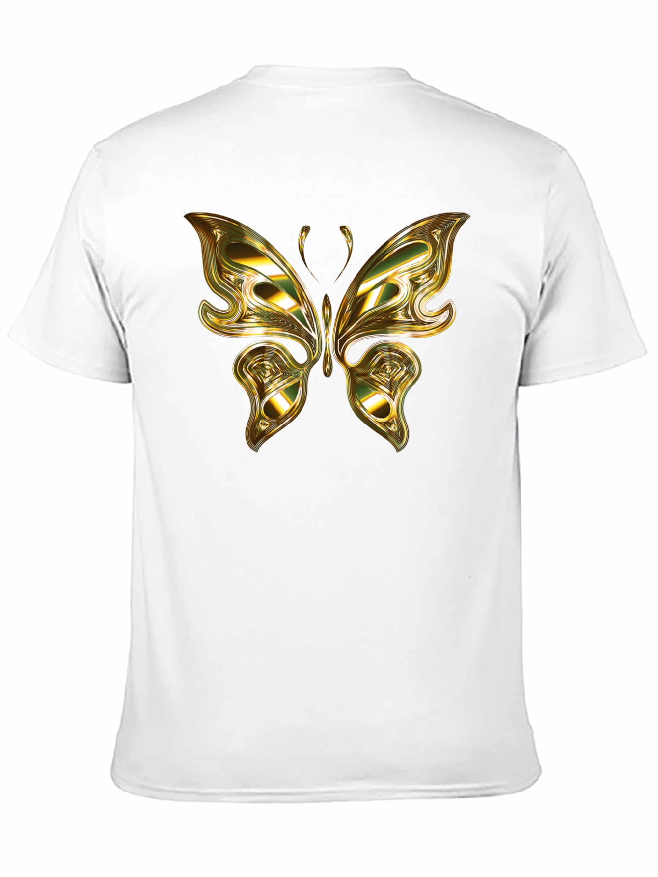 Gold Butterfly Graphic Black T-Shirt