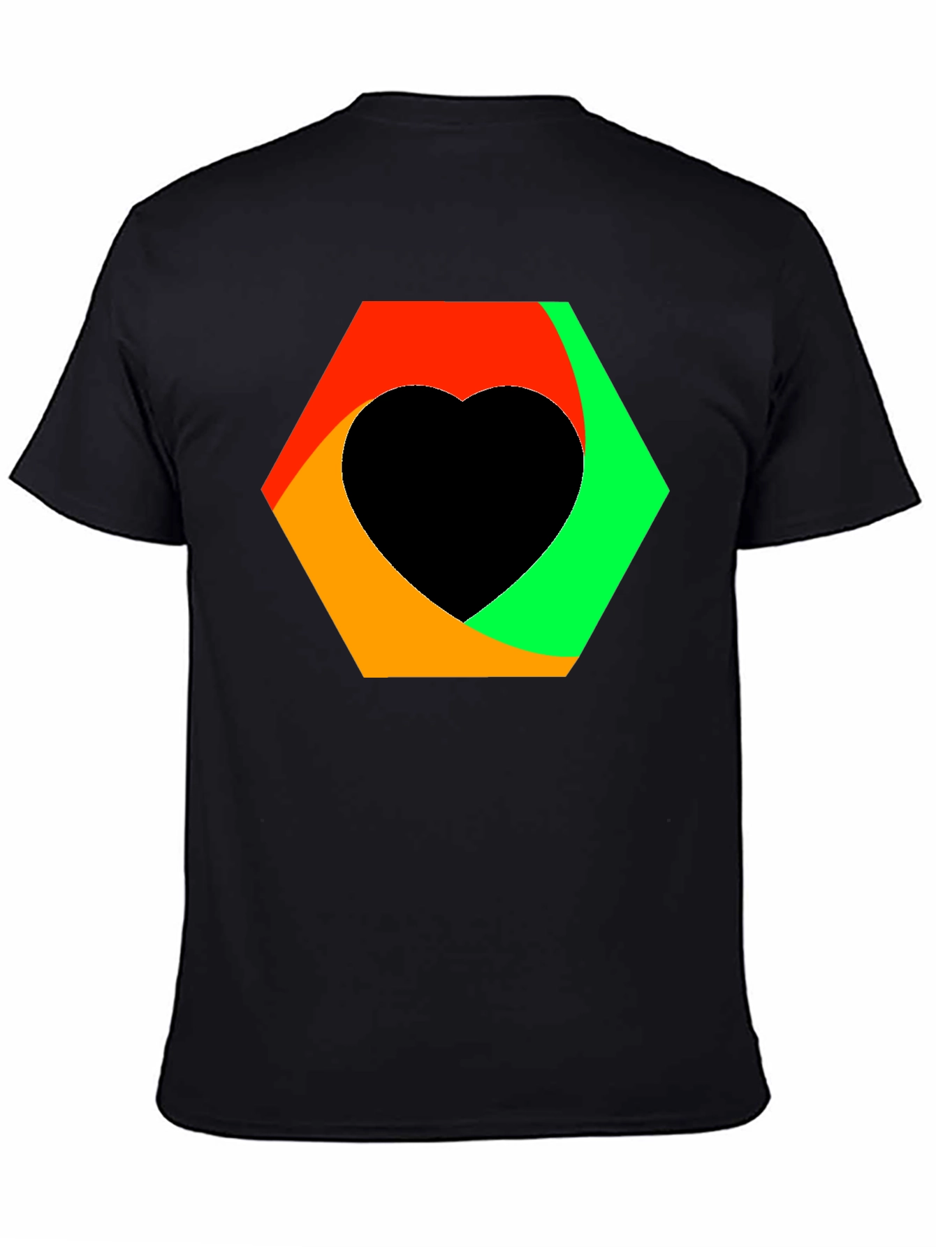 Abstract Heart Graphic Tee - Black