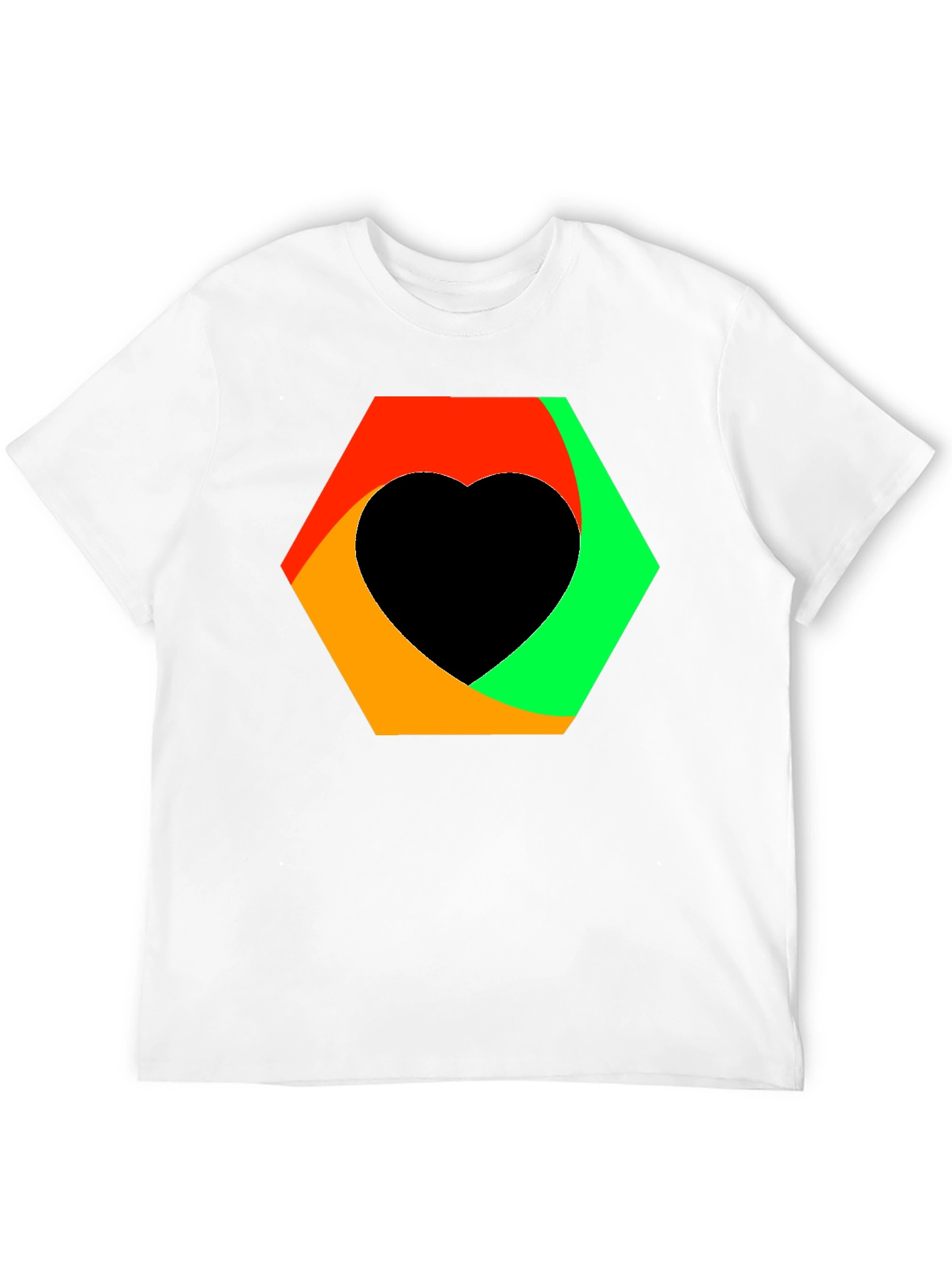 Abstract Heart Graphic Tee - Black