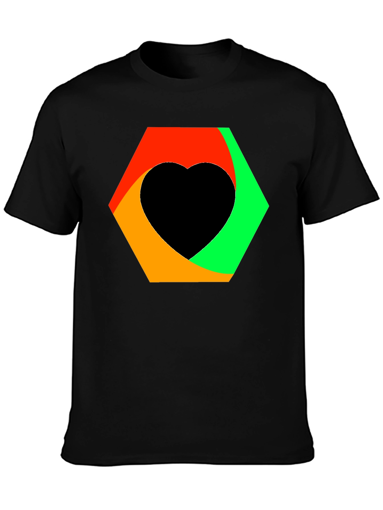 Abstract Heart Graphic Tee - Black