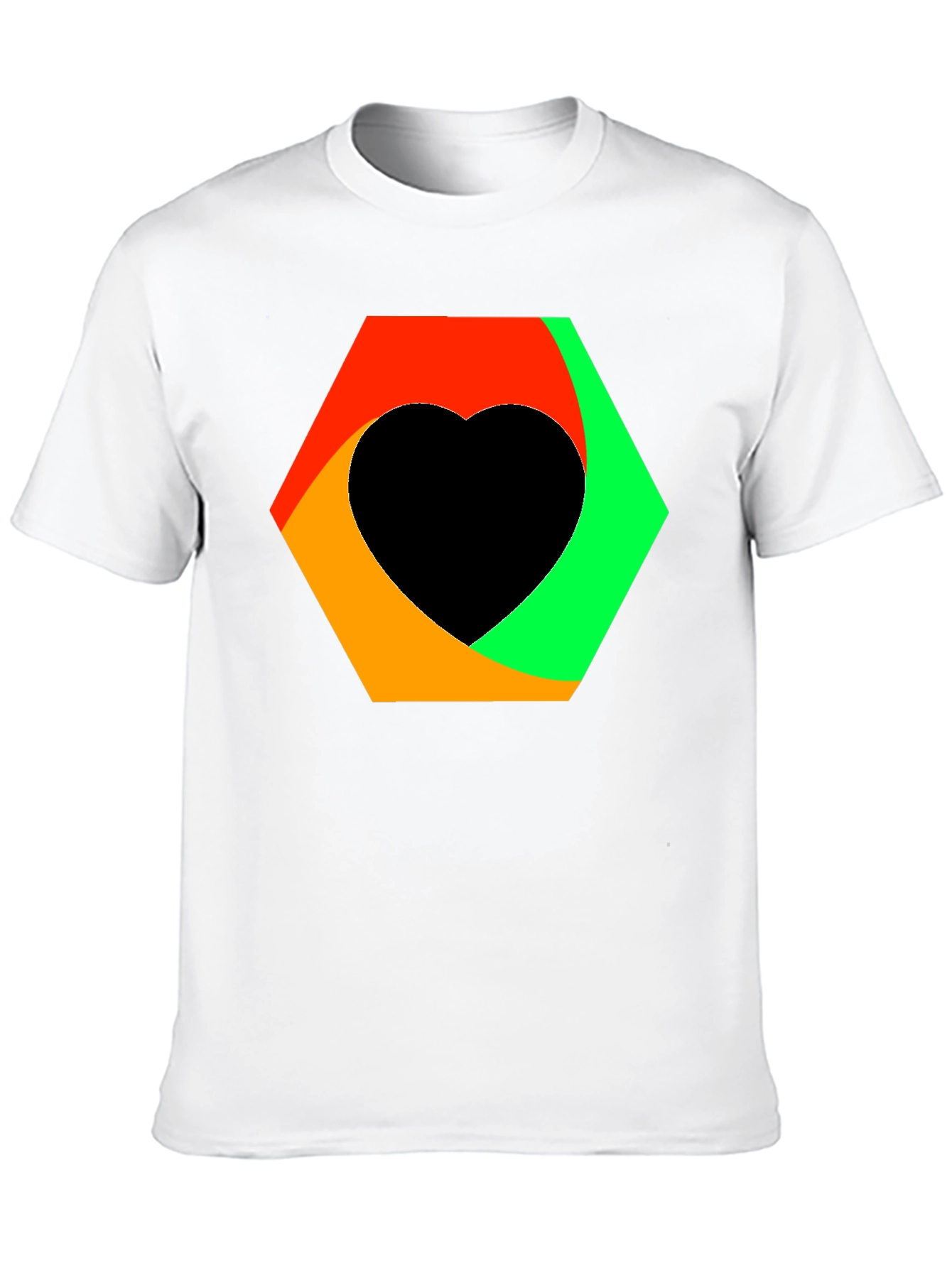 Abstract Heart Graphic Tee - Black