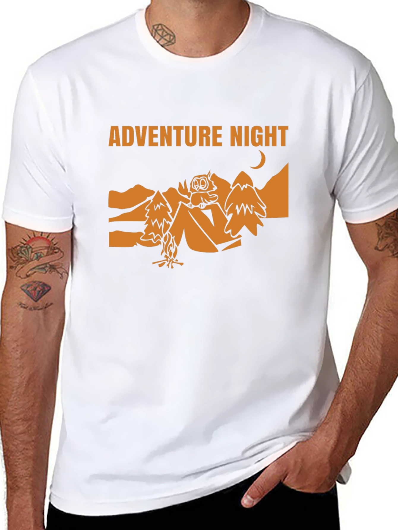 Adventure Night Owl T-Shirt - Camping Graphic Tee