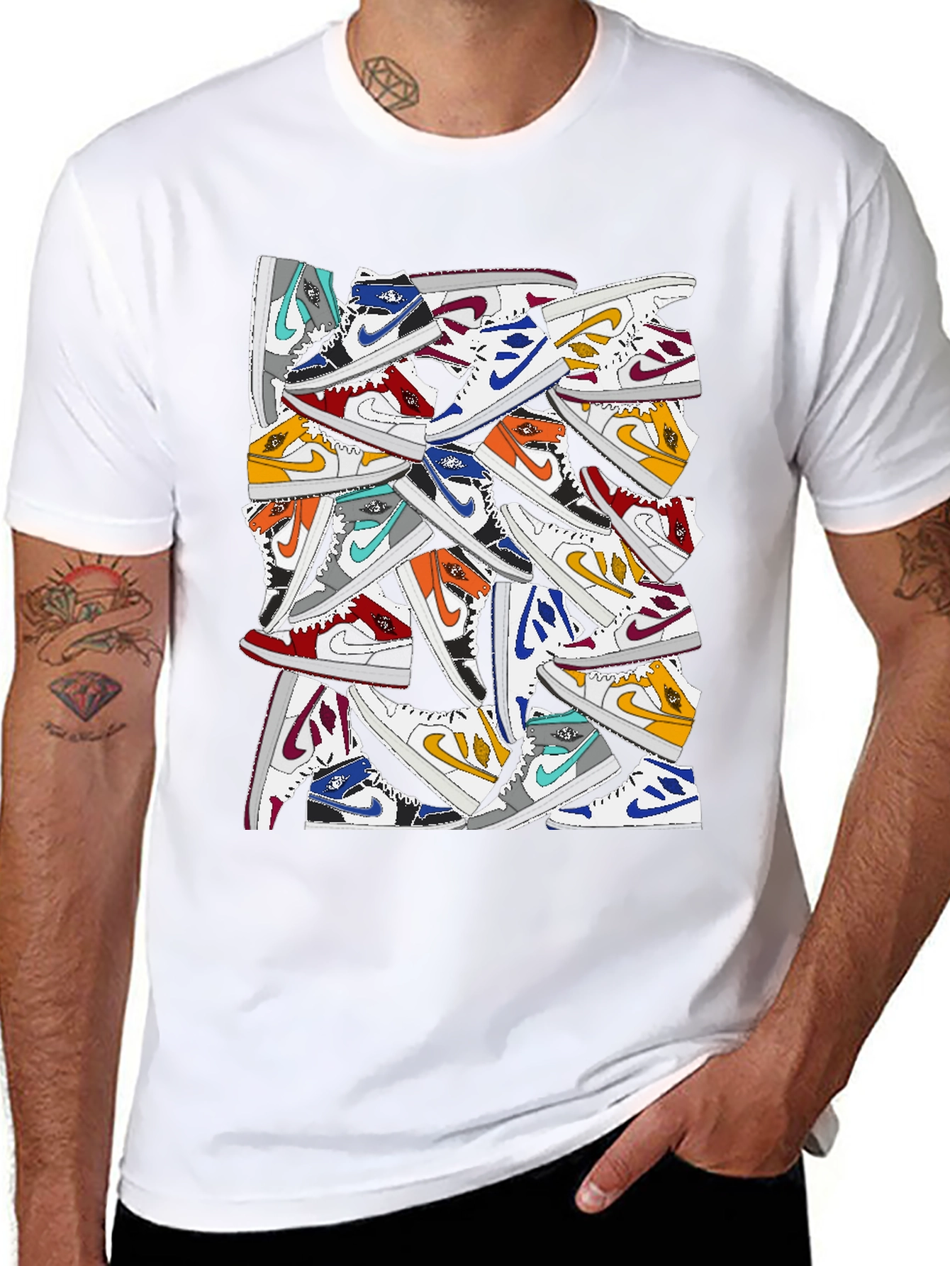 Sneakerhead Tee - Stacked Kicks Graphic T-Shirt