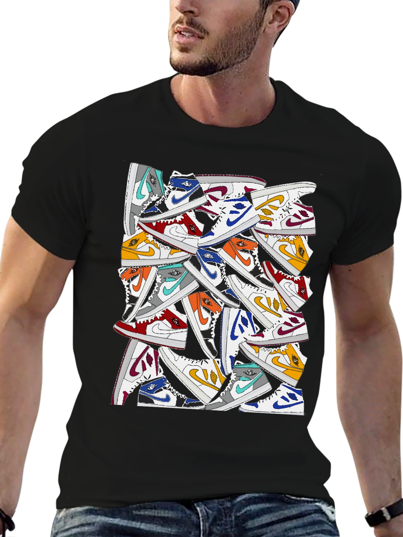 Sneakerhead Tee - Stacked Kicks Graphic T-Shirt
