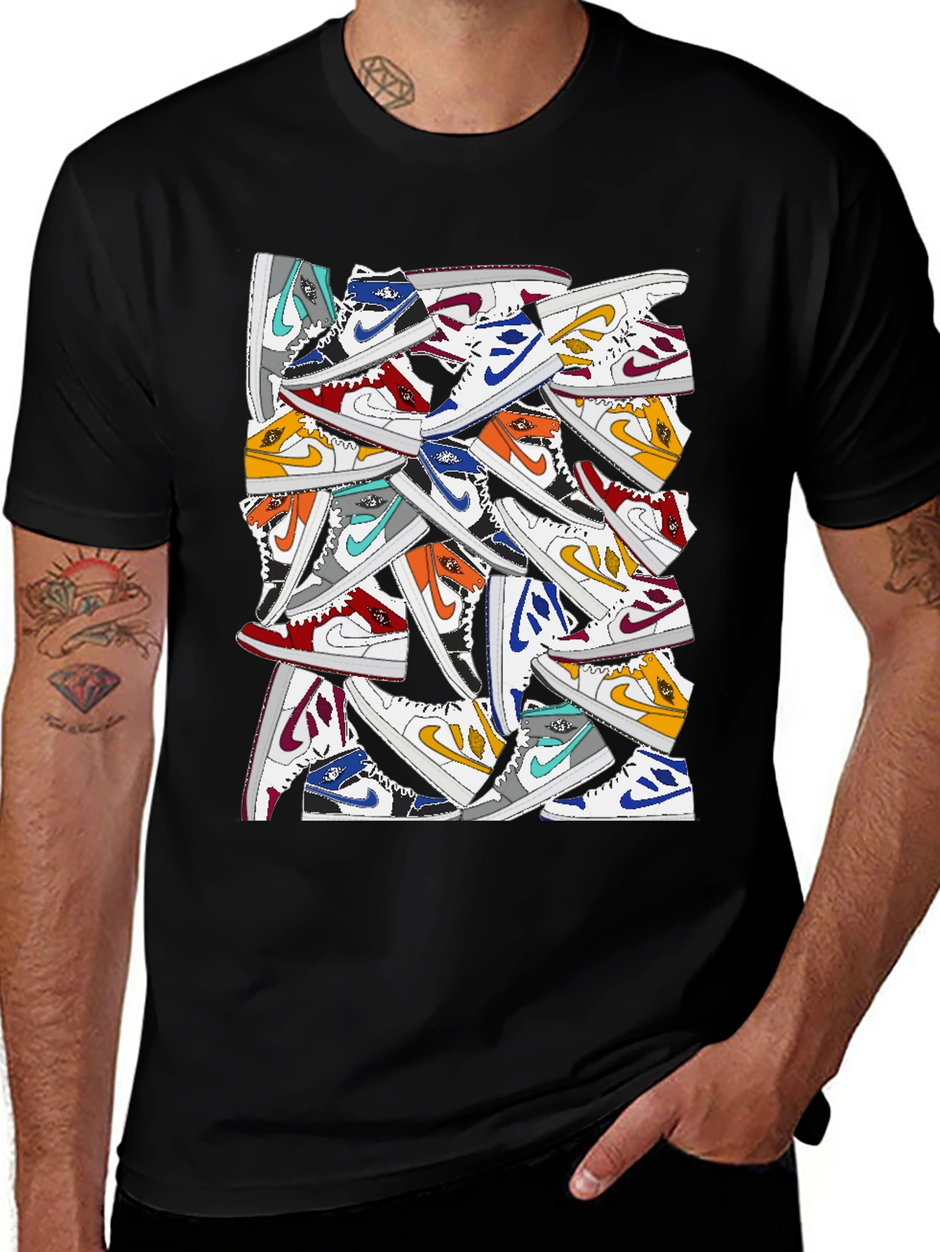 Sneakerhead Tee - Stacked Kicks Graphic T-Shirt