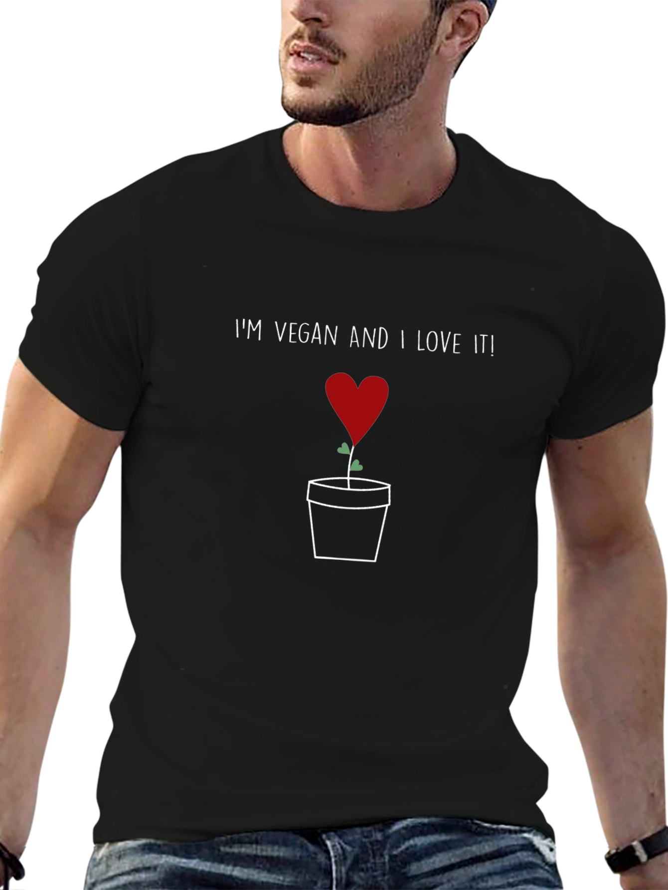Vegan Love T-Shirt - Plant Based Heart Design