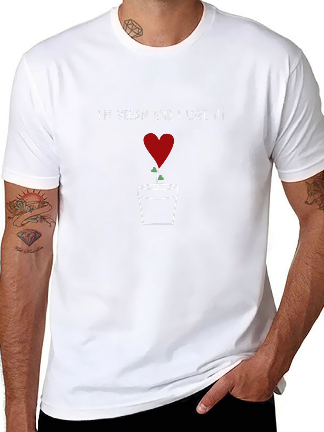 Vegan Love T-Shirt - Plant Based Heart Design