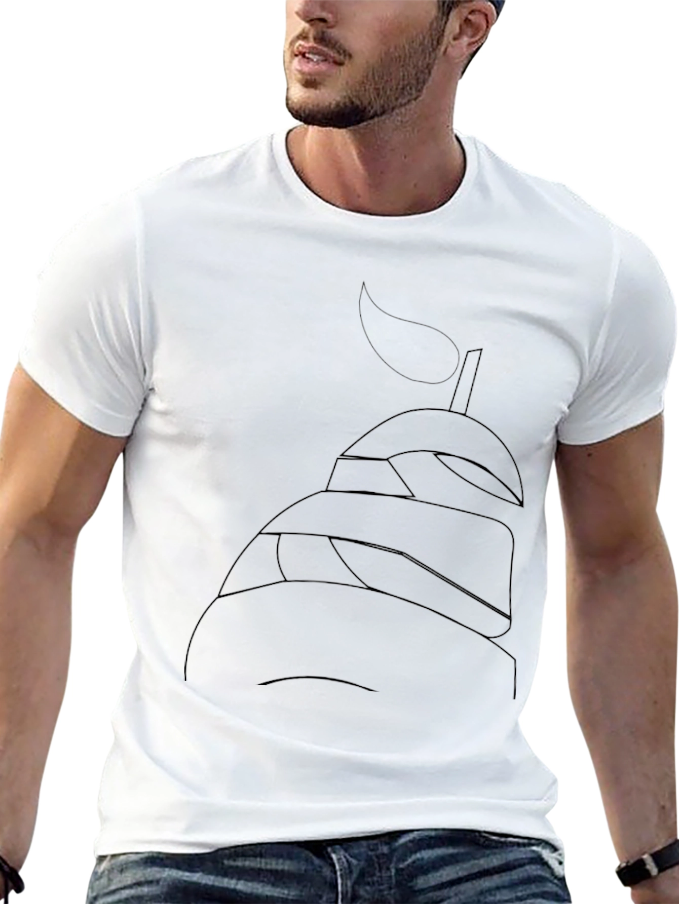 Abstract Helmet Graphic T-Shirt - Cool Casual Wear