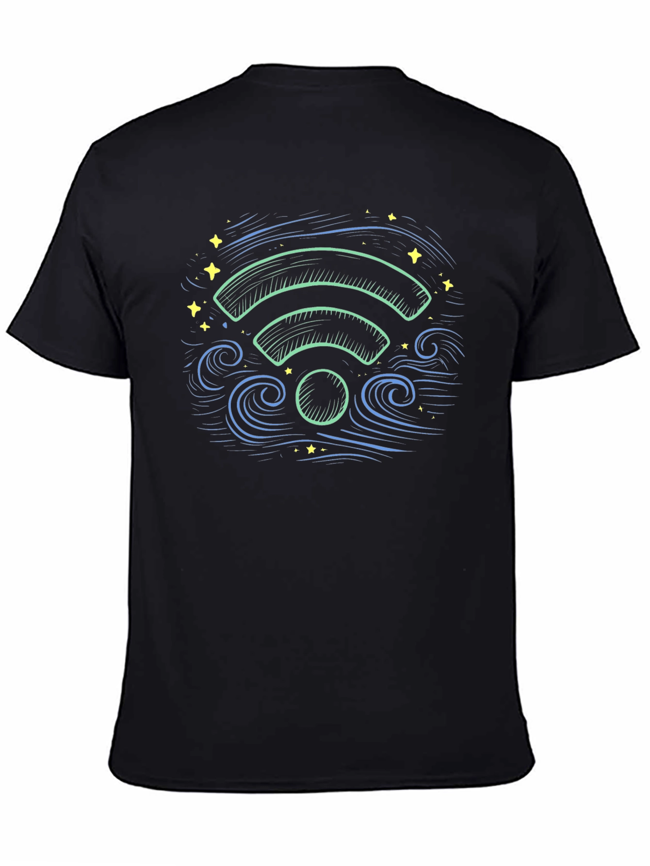 WiFi Waves Graphic Tee - Black