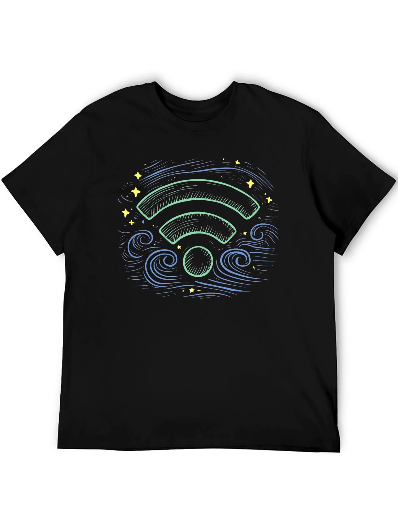 WiFi Waves Graphic Tee - Black