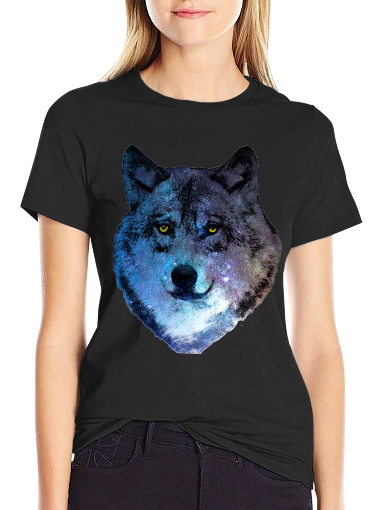 Galaxy Wolf Graphic T-Shirt - Cool Animal Print Tee