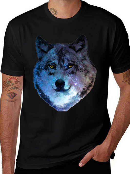 Galaxy Wolf Graphic T-Shirt - Cool Animal Print Tee