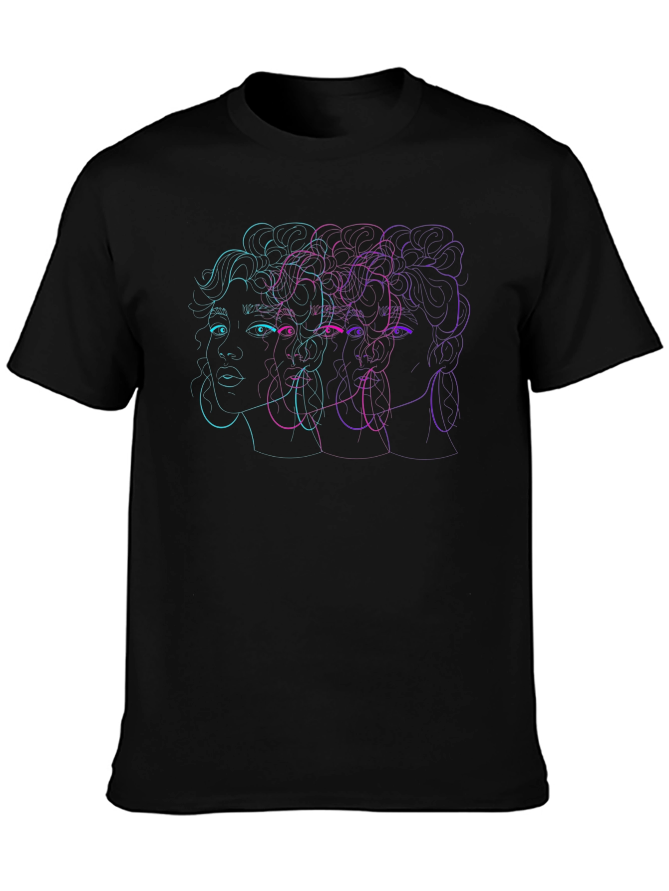 Abstract Portrait Graphic Tee - Modern Unisex T-Shirt