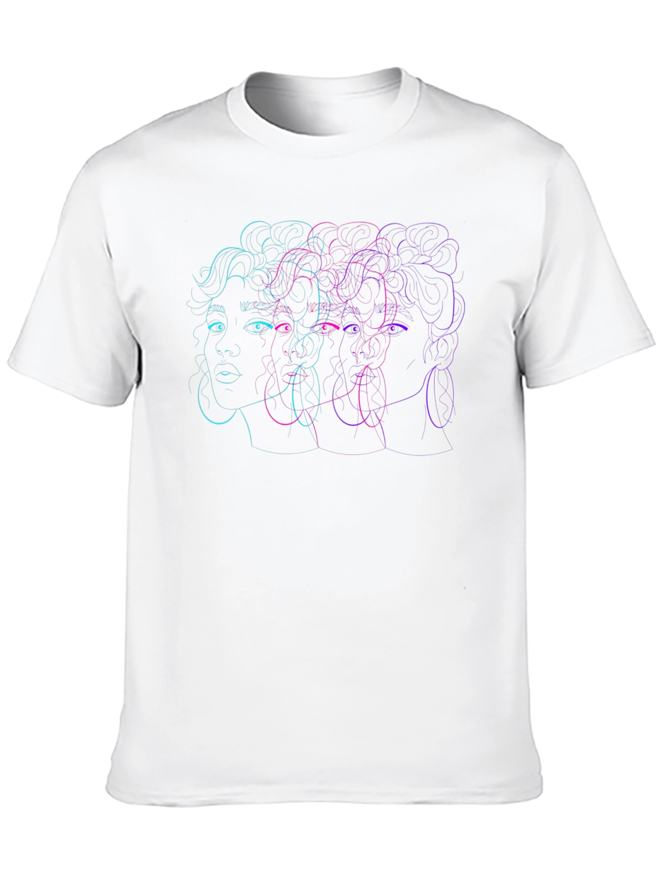 Abstract Portrait Graphic Tee - Modern Unisex T-Shirt