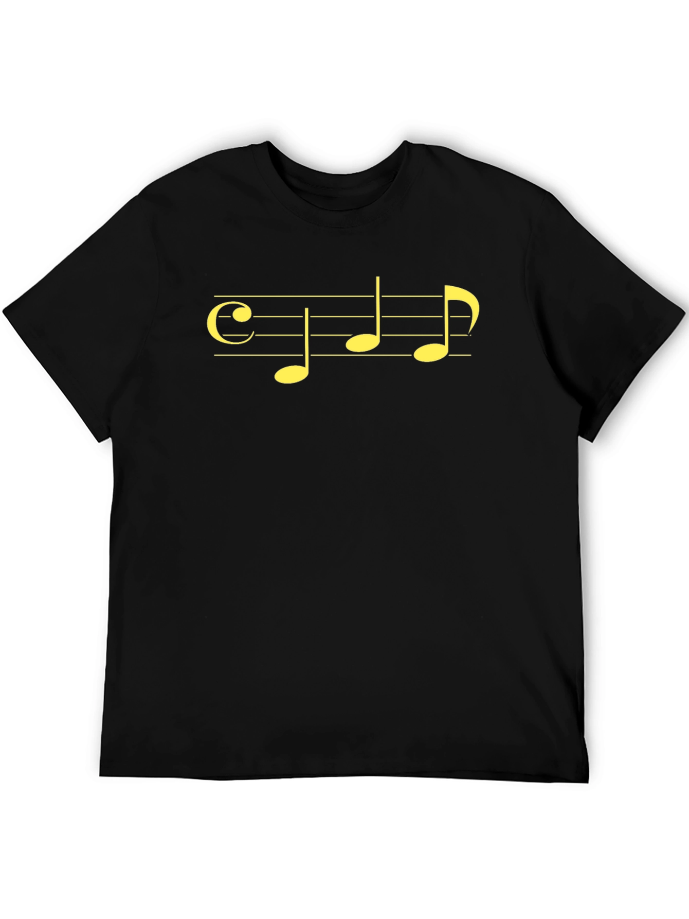 Musical Note Staff T-Shirt - Black Cotton Tee