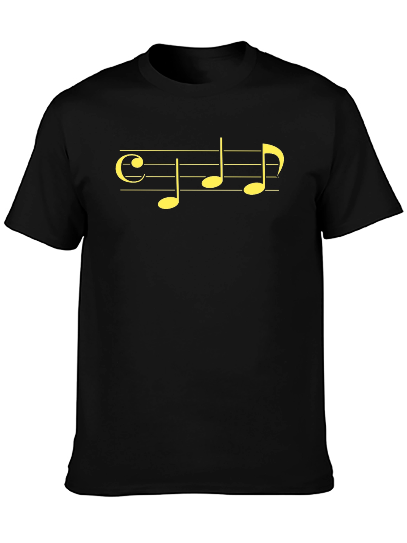 Musical Note Staff T-Shirt - Black Cotton Tee
