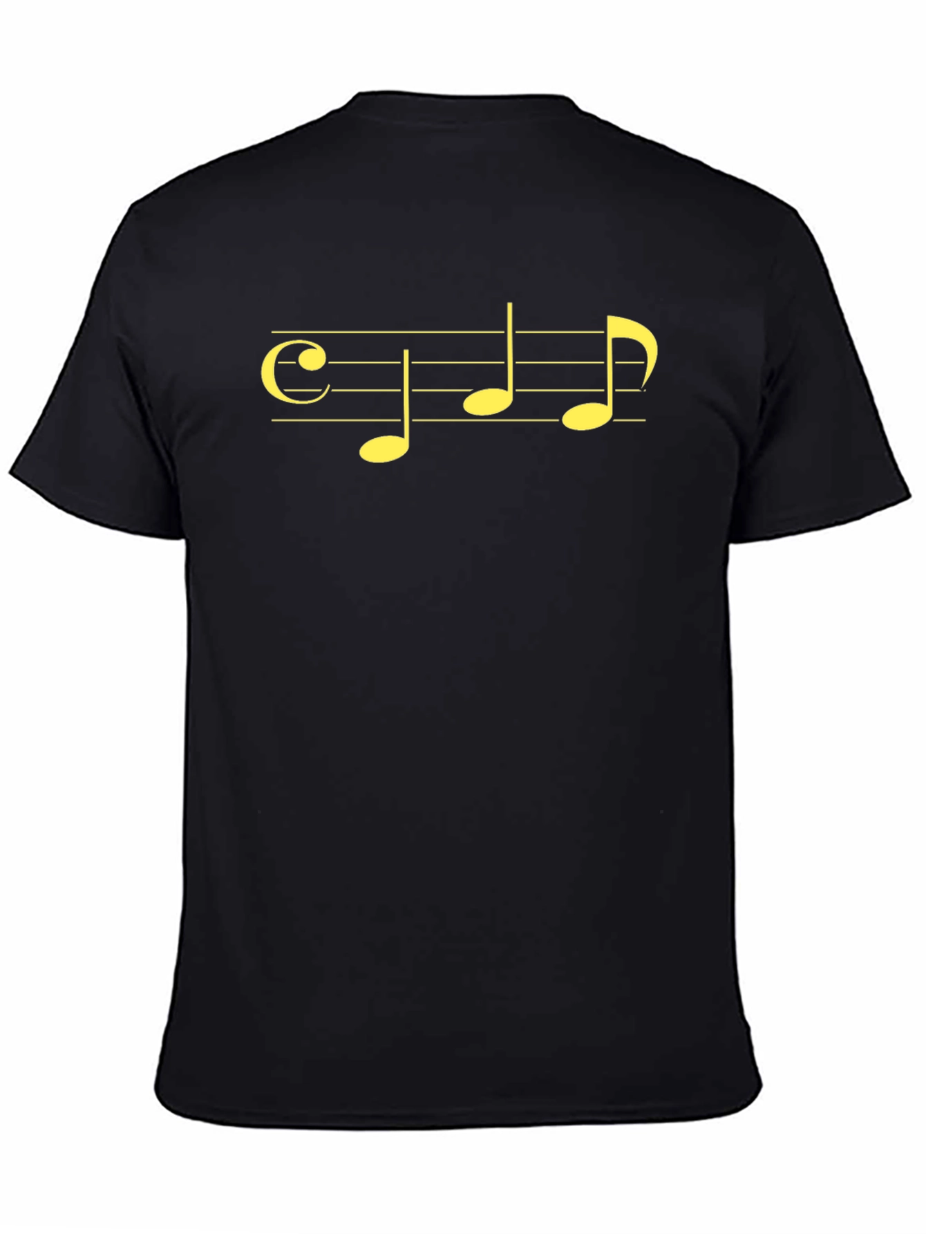 Musical Note Staff T-Shirt - Black Cotton Tee