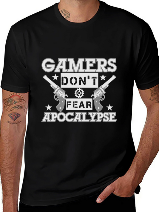 Gamers Dont Fear Apocalypse Black Cotton T-Shirt