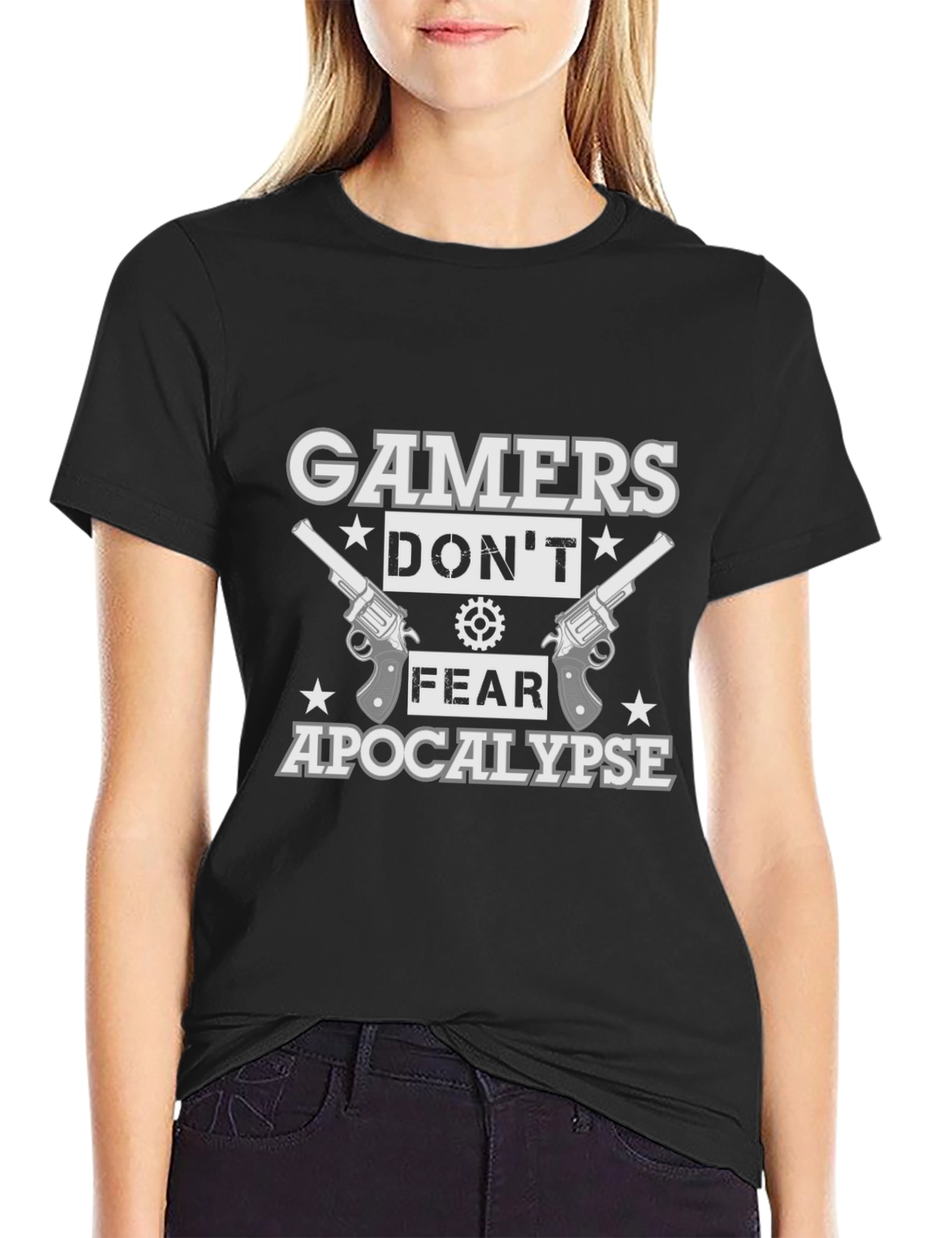 Gamers Dont Fear Apocalypse Black Cotton T-Shirt