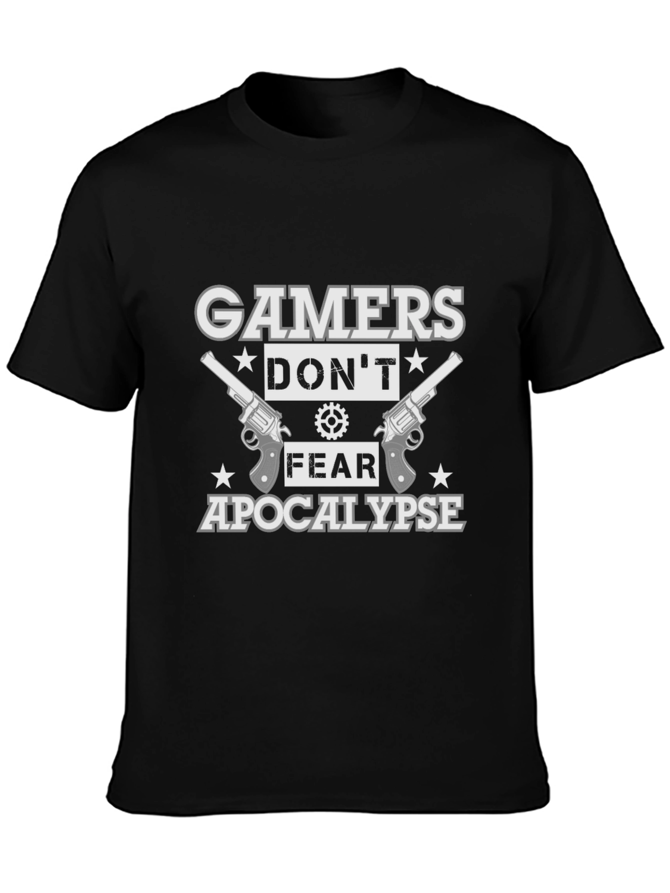 Gamers Dont Fear Apocalypse Black Cotton T-Shirt