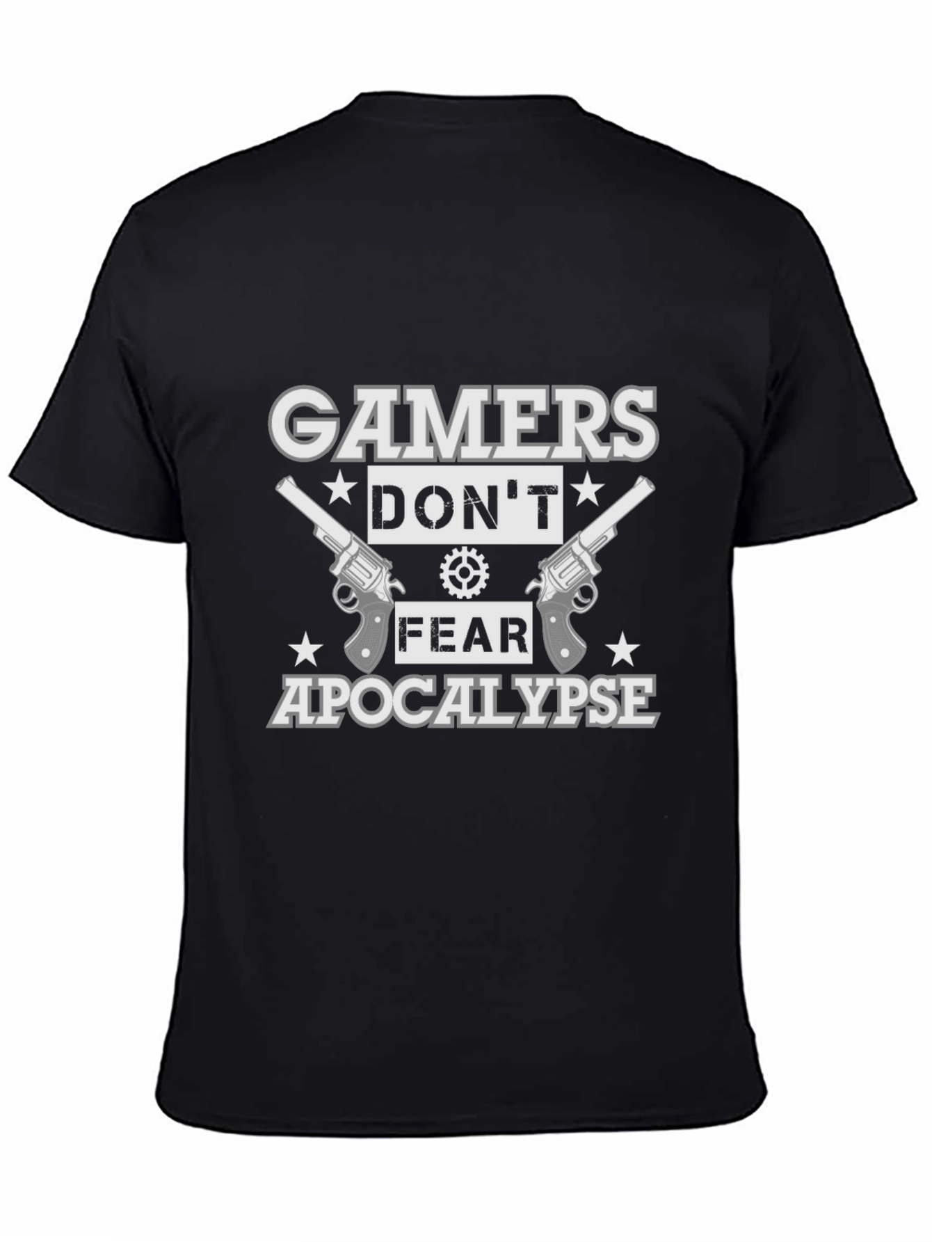 Gamers Dont Fear Apocalypse Black Cotton T-Shirt