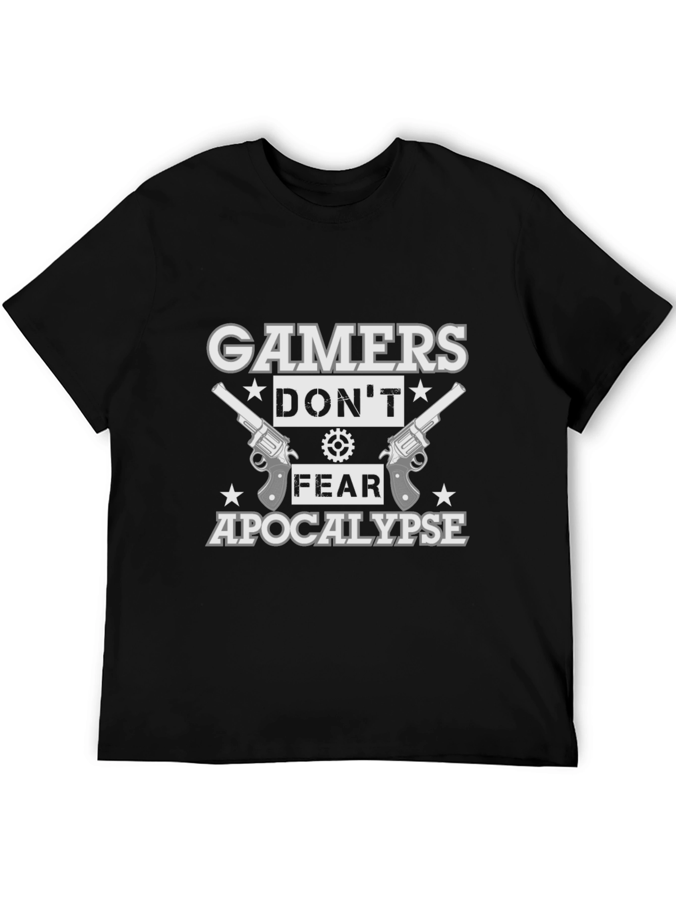Gamers Dont Fear Apocalypse Black Cotton T-Shirt