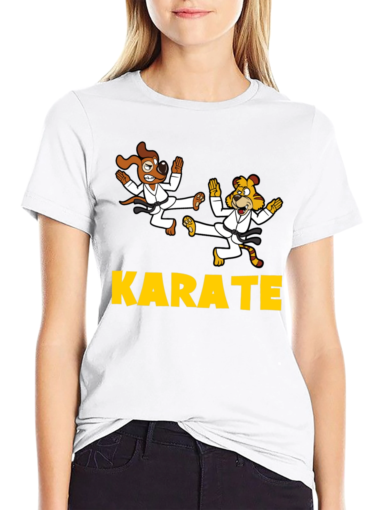 Funny Karate Dog T-Shirt – Cartoon Martial Arts Graphic Tee Gift