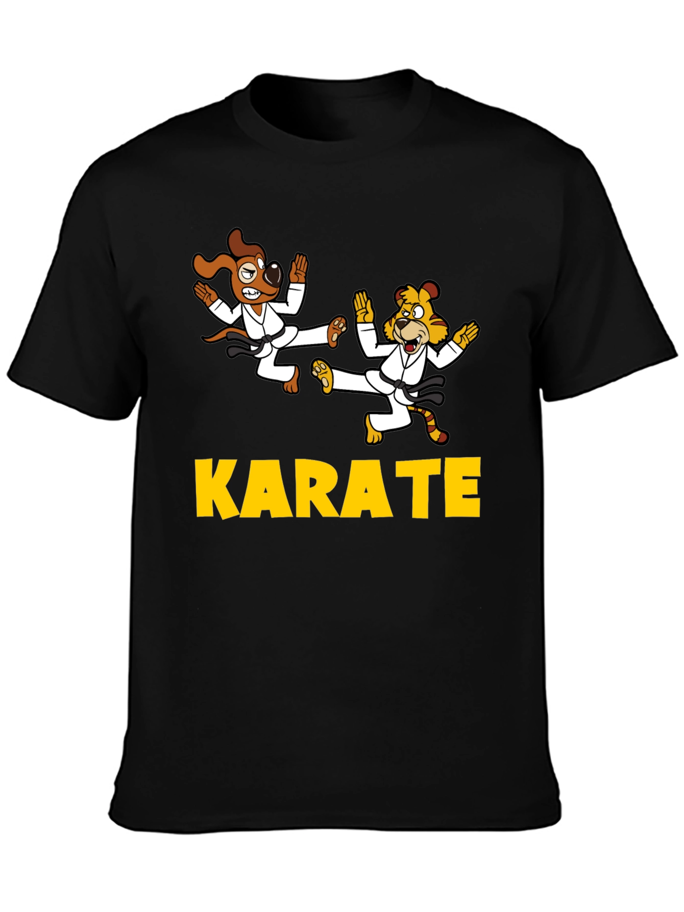 Funny Karate Dog T-Shirt – Cartoon Martial Arts Graphic Tee Gift