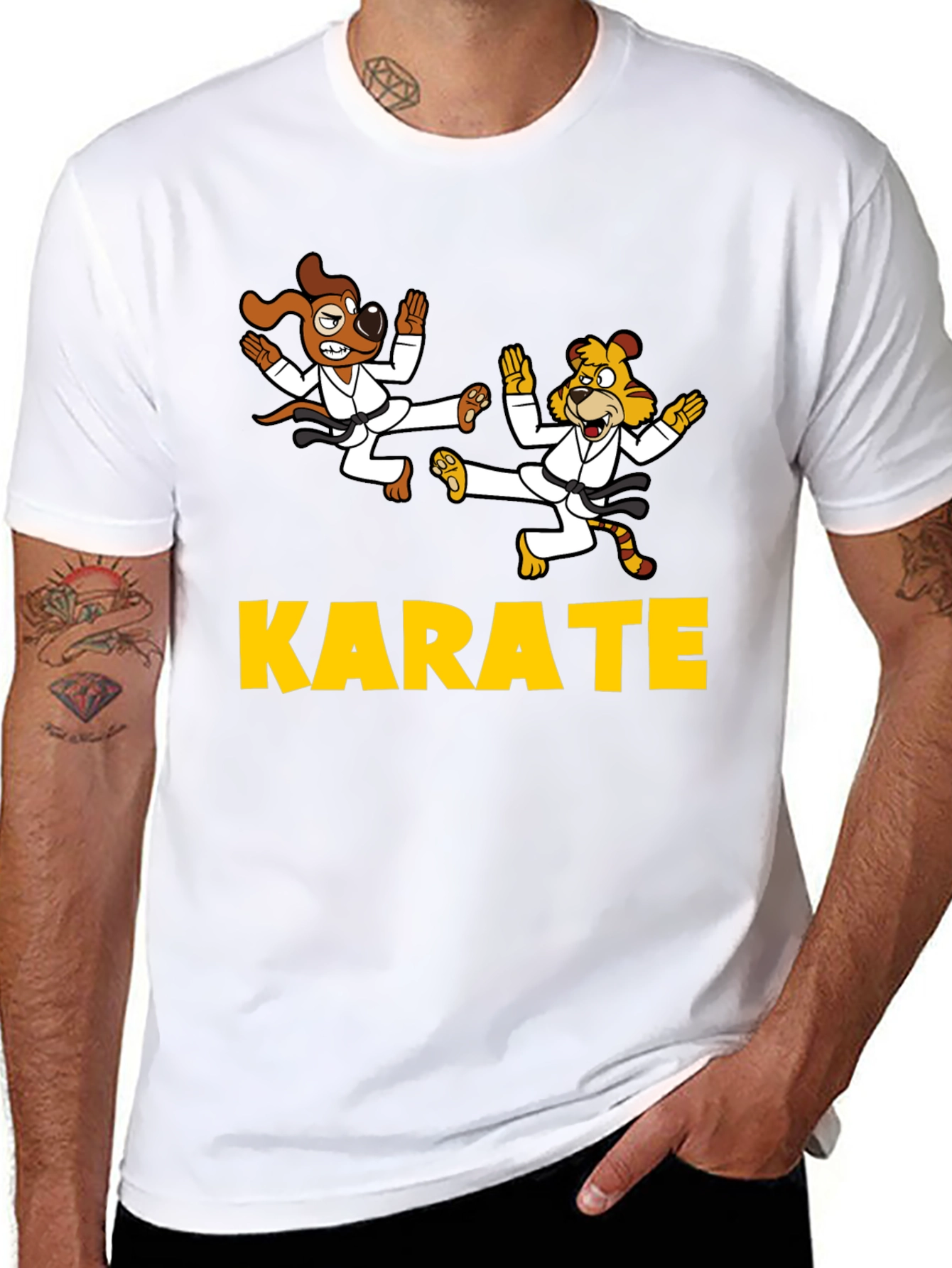 Funny Karate Dog T-Shirt – Cartoon Martial Arts Graphic Tee Gift
