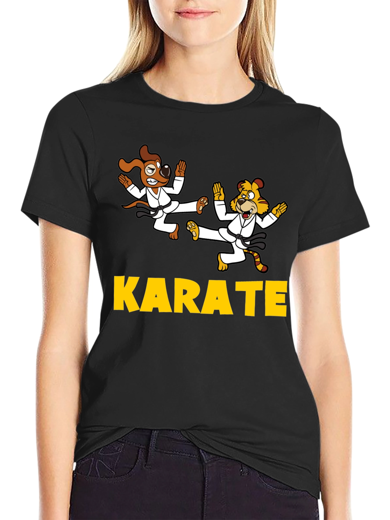 Funny Karate Dog T-Shirt – Cartoon Martial Arts Graphic Tee Gift