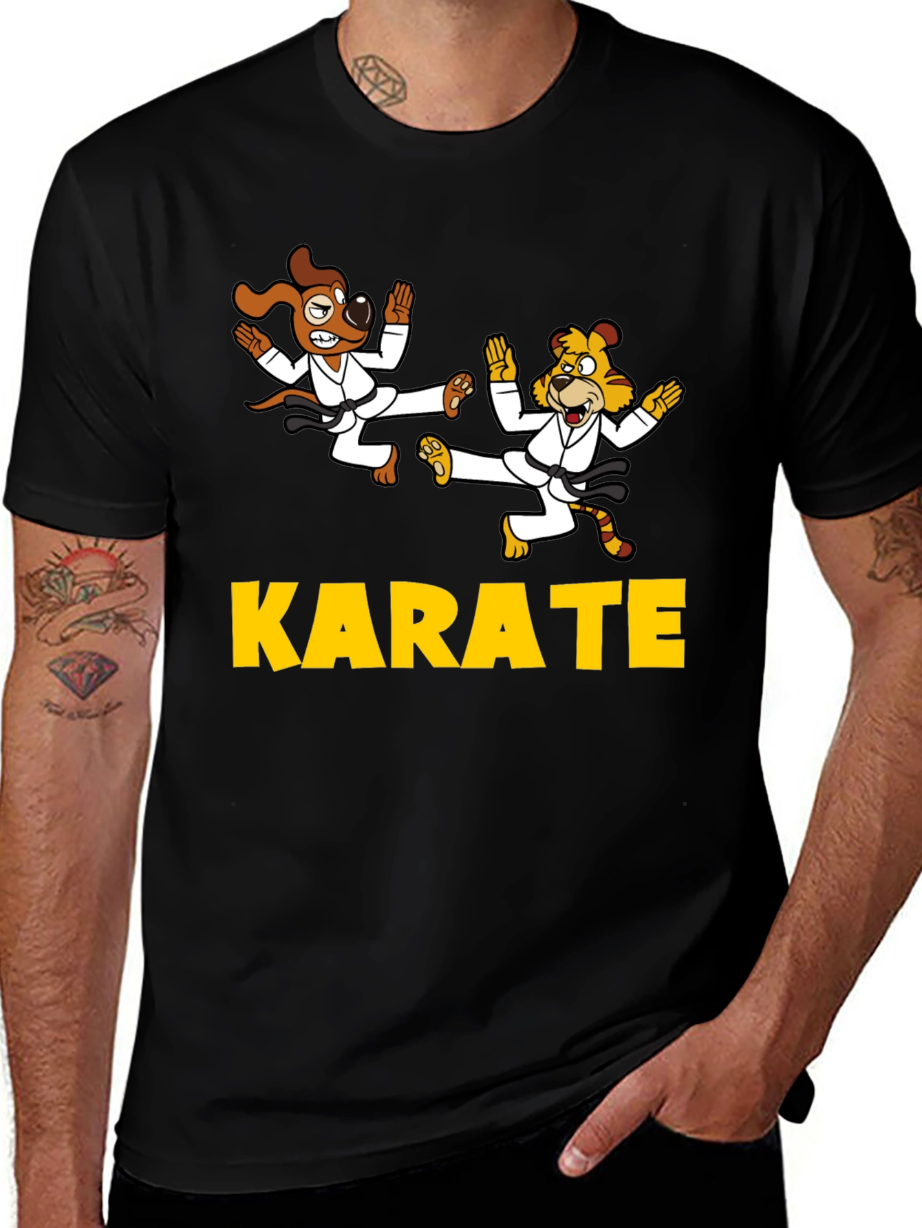 Funny Karate Dog T-Shirt – Cartoon Martial Arts Graphic Tee Gift