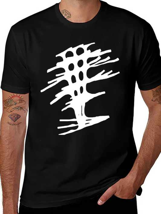 Abstract Tree Graphic Tee - Modern Black T-Shirt