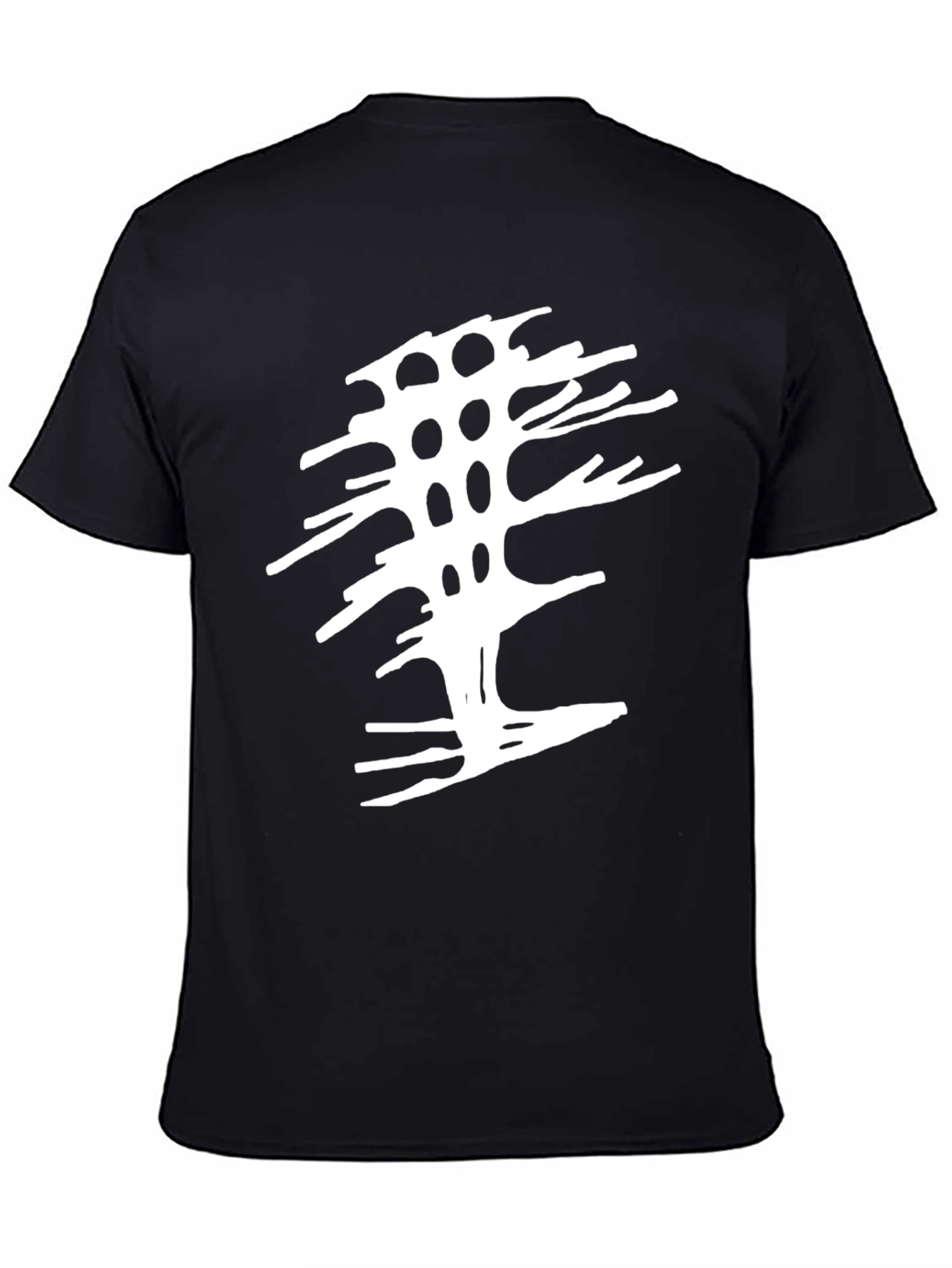 Abstract Tree Graphic Tee - Modern Black T-Shirt