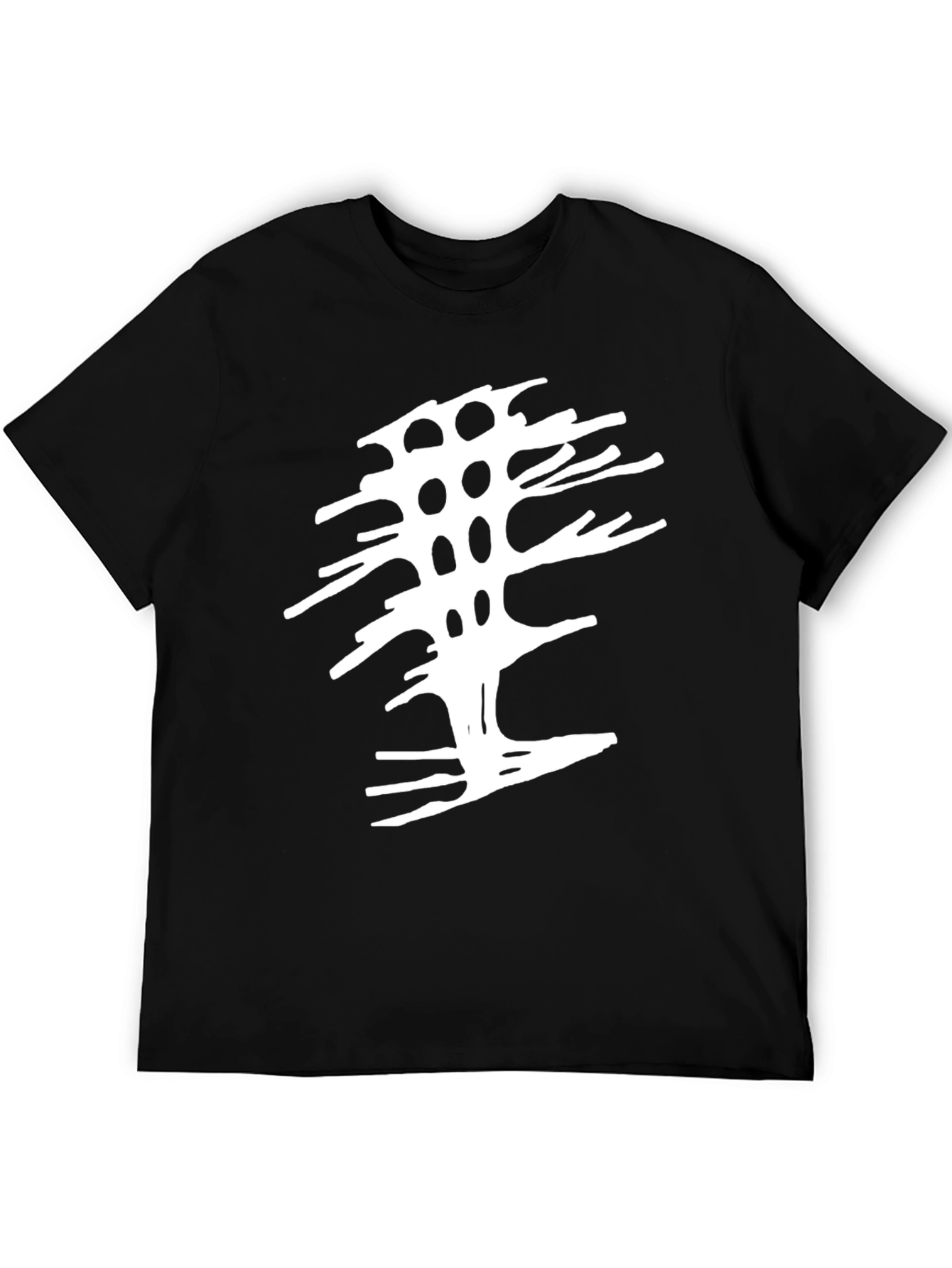 Abstract Tree Graphic Tee - Modern Black T-Shirt