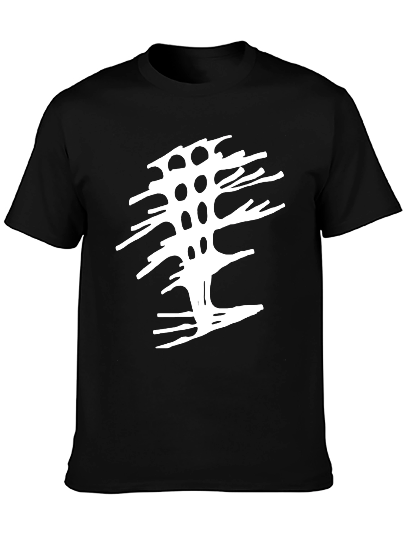 Abstract Tree Graphic Tee - Modern Black T-Shirt